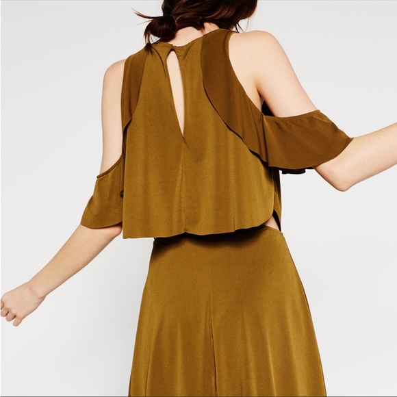 Zara Side Cut Out Cold Shoulder Dress Size M - Picture 2 of 9